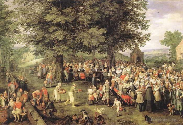 Jan Brueghel the Elder Ölgemälde - Hochzeitsessen