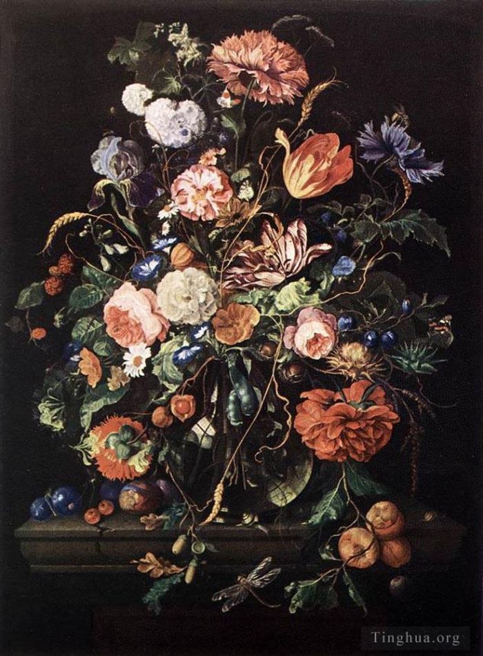 Jan Davidsz de Heem Ölgemälde - Blumen im Glas und Früchte
