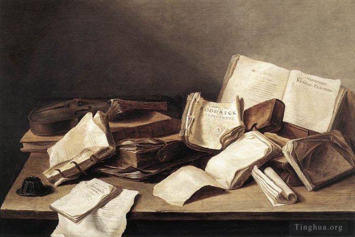 Jan Davidsz de Heem Ölgemälde - Stillleben mit Büchern 1628