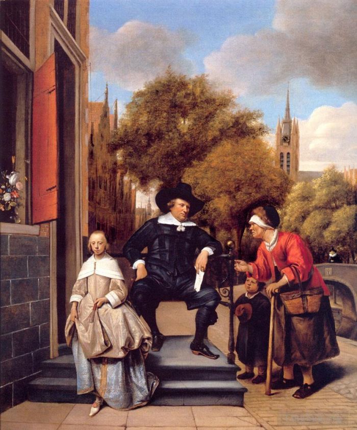Jan Havickszoon Steen Ölgemälde - Ein Bürger von Delft und seine Tochter