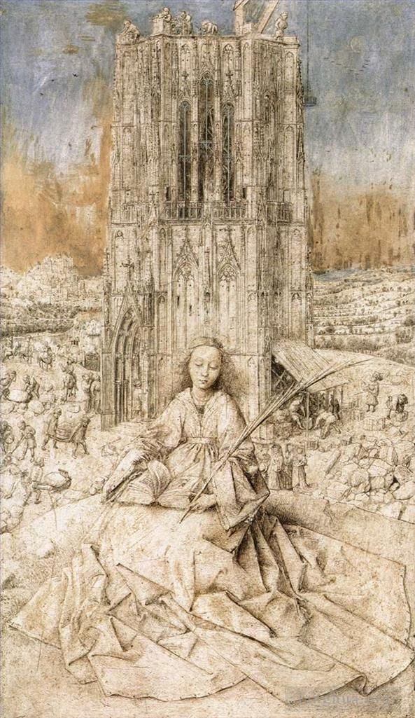 Jan van Eyck Ölgemälde - Heilige Barbara