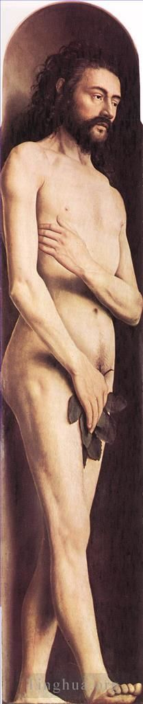 Jan van Eyck Ölgemälde - Das Genter Altarbild Adam