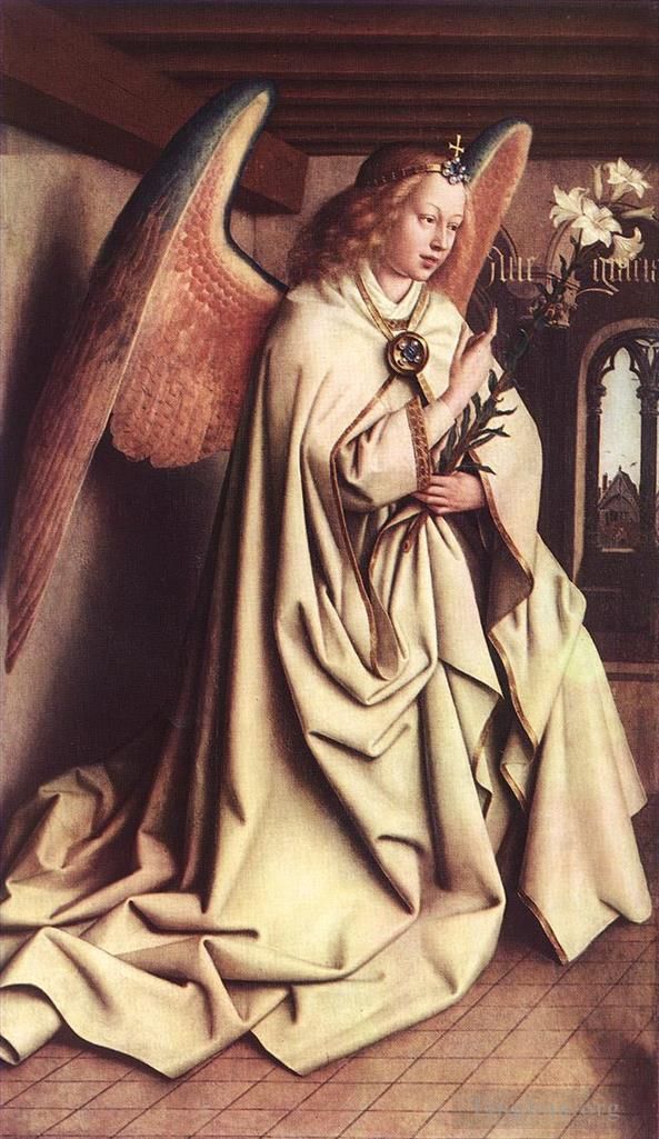 Jan van Eyck Ölgemälde - Der Genter Altar Engel der Verkündigung