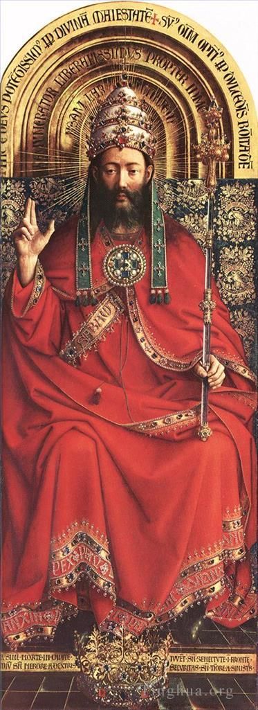 Jan van Eyck Ölgemälde - Der Genter Altar Gott, der Allmächtige