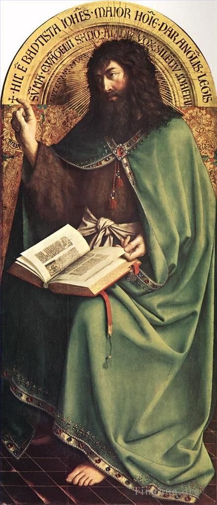 Jan van Eyck Ölgemälde - Das Genter Altarbild Johannes der Täufer