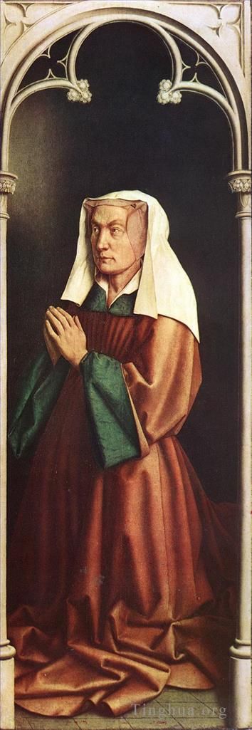 Jan van Eyck Ölgemälde - Das Genter Altarbild Die Frau des Spenders
