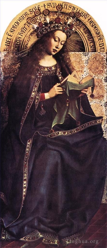 Jan van Eyck Ölgemälde - Das Genter Altarbild der Jungfrau Maria
