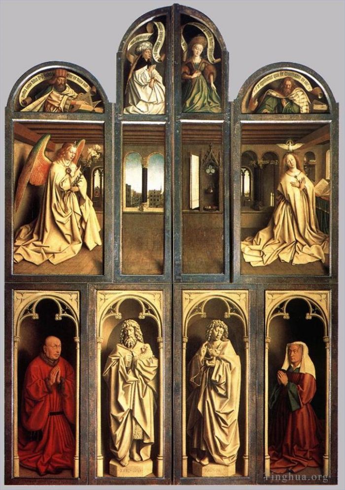 Jan van Eyck Bildhauerei - Die Flügel des Genter Altars sind geschlossen