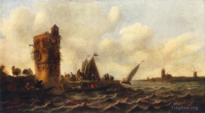 Jan Josephszoon van Goyen Ölgemälde - Ein Blick auf die Maas bei Dordrecht