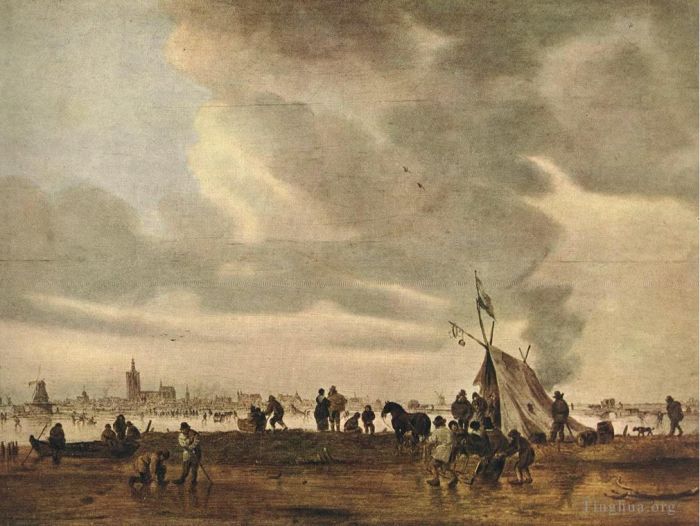 Jan Josephszoon van Goyen Ölgemälde - Blick auf Den Haag im Winter