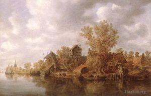 Jan Josephszoon van Goyen Werk - Dorf am Fluss