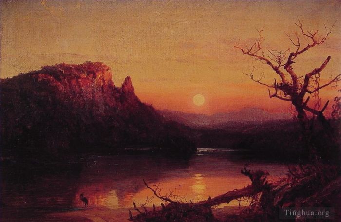 Jasper Francis Cropsey Ölgemälde - Sonnenuntergang Eagle Cliff