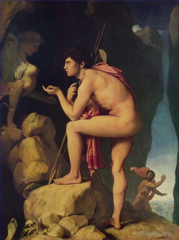 Jean-Auguste-Dominique Ingres Ölgemälde - Ödipus und die Sphinx