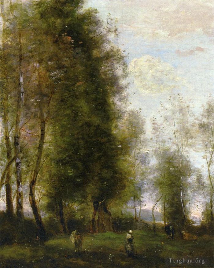 Jean-Baptiste-Camille Corot Ölgemälde - Ein schattiger Rastplatz, auch bekannt als Le Dormoir