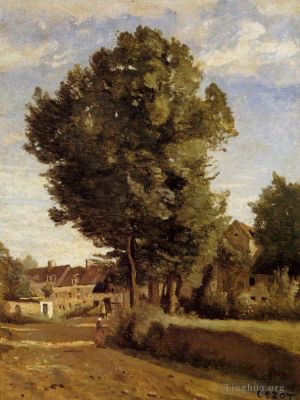 Jean-Baptiste-Camille Corot Werk - Ein Dorf in der Nähe von Beauvais