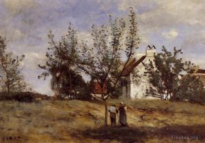 Jean-Baptiste-Camille Corot Werk - Ein Obstgarten zur Erntezeit