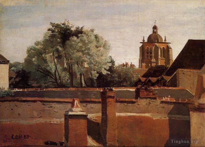 Jean-Baptiste-Camille Corot Ölgemälde - Glockenturm der Kirche Saint Paterne in Orleans