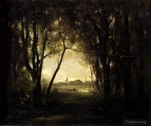 Jean-Baptiste-Camille Corot Werk - Camille-Landschaft mit einem See