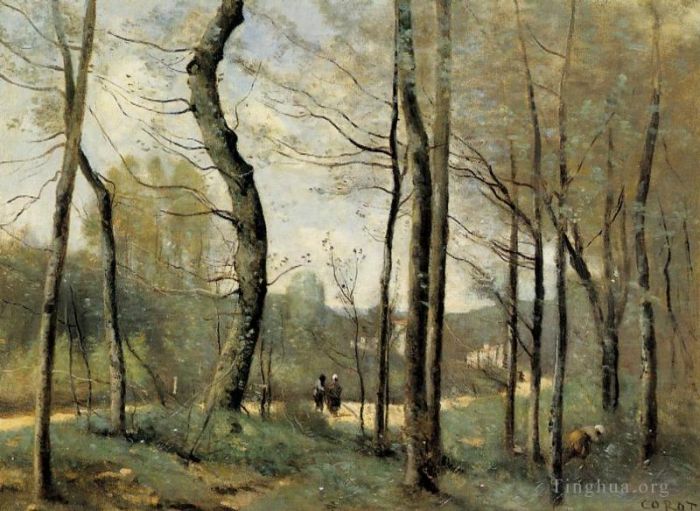 Jean-Baptiste-Camille Corot Ölgemälde - Erste Abfahrt in der Nähe von Nantes