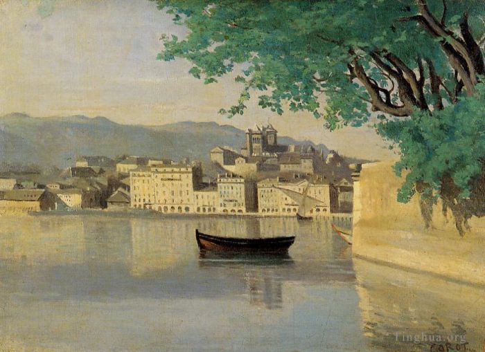 Jean-Baptiste-Camille Corot Ölgemälde - Genfer Blick auf einen Teil der Stadt