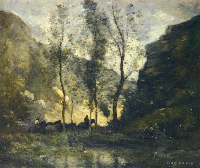 Jean-Baptiste-Camille Corot Ölgemälde - LES CONTREBANDIERS