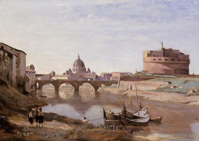 Jean-Baptiste-Camille Corot Ölgemälde - Rom, Schloss Sant'Angelo