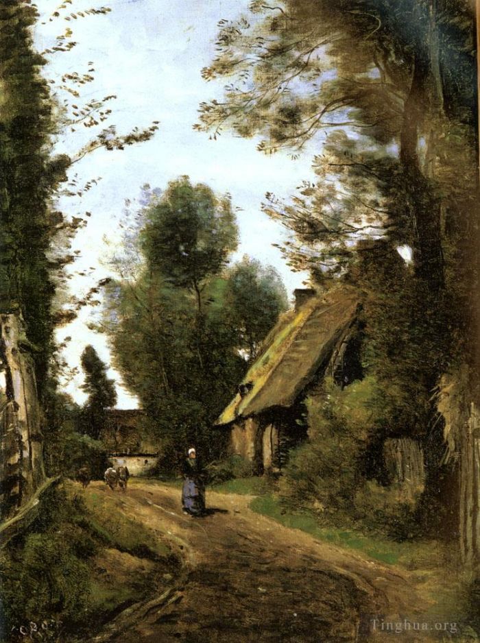 Jean-Baptiste-Camille Corot Ölgemälde - Saint Quentin Des Pres