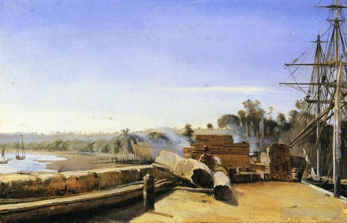 Jean-Baptiste-Camille Corot Ölgemälde - Werft in Honfleur