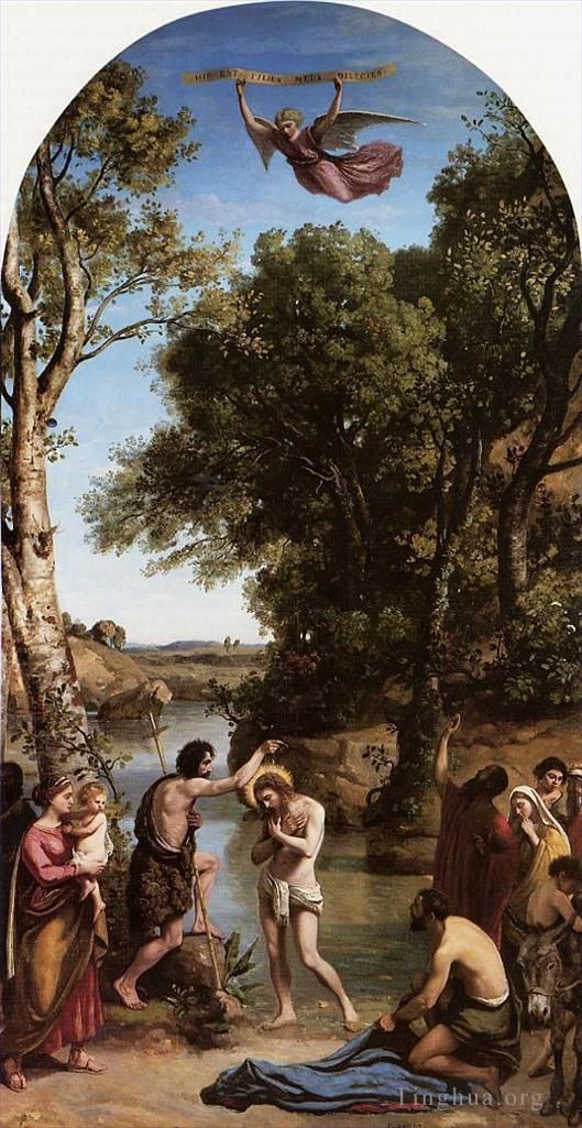 Jean-Baptiste-Camille Corot Ölgemälde - Die Taufe Christi