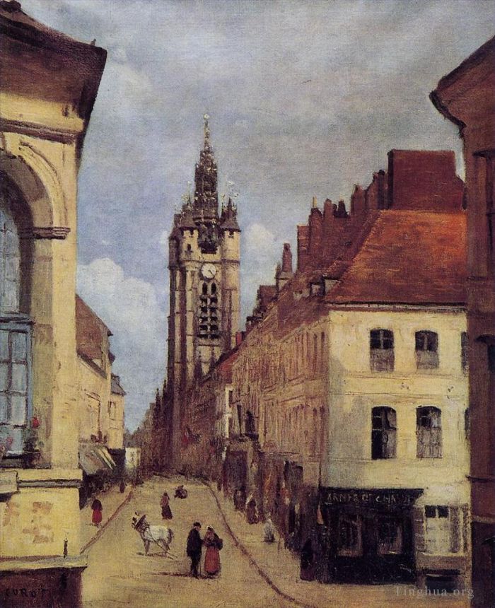 Jean-Baptiste-Camille Corot Ölgemälde - Der Glockenturm von Douai