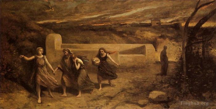 Jean-Baptiste-Camille Corot Ölgemälde - Die Zerstörung von Sodom
