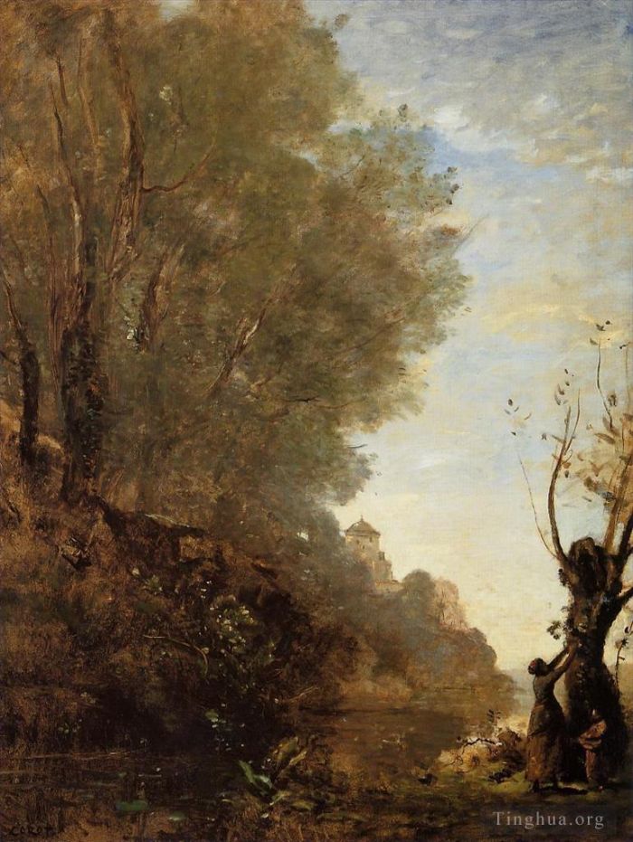 Jean-Baptiste-Camille Corot Ölgemälde - Die glückliche Insel