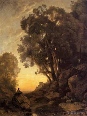 Jean-Baptiste-Camille Corot Werk - Der italienische Ziegenhirtenabend