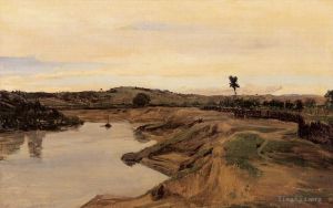 Jean-Baptiste-Camille Corot Werk - Die Poussin-Promenade, auch bekannt als römische Campagna