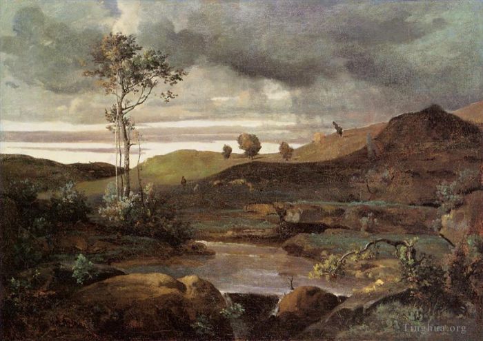 Jean-Baptiste-Camille Corot Ölgemälde - Die römische Campagna im Winter