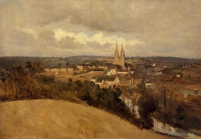 Jean-Baptiste-Camille Corot Ölgemälde - Ansicht von Saint Lo