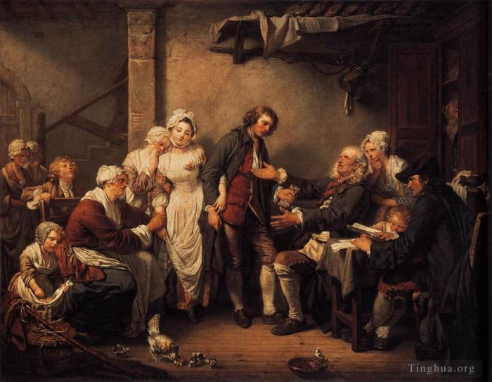 Jean-Baptiste Greuze Ölgemälde - L Accordee de Village