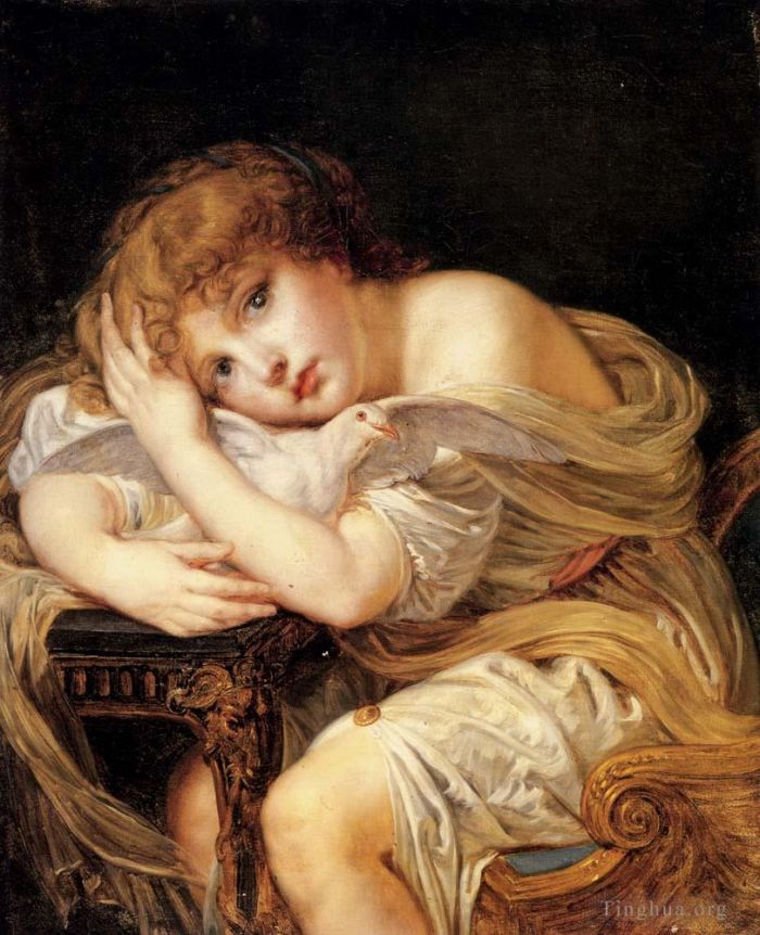 Jean-Baptiste Greuze Ölgemälde - La Jeune Fille A La Colombe