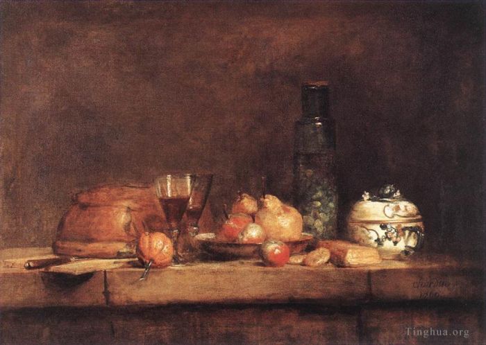 Jean-Baptiste-Simeon Chardin Ölgemälde - Stillleben mit Glas Oliven