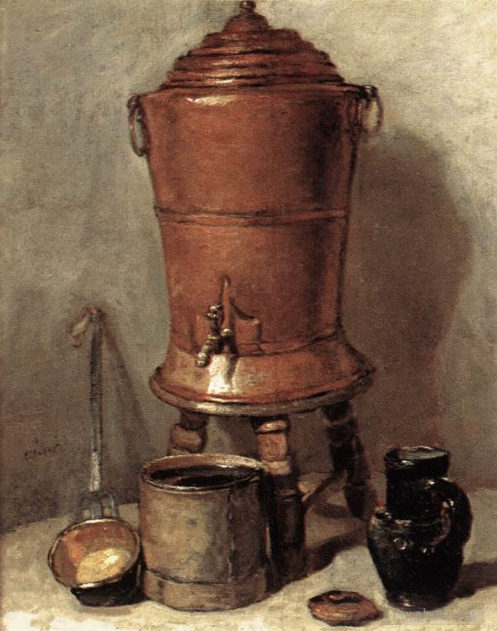 Jean-Baptiste-Simeon Chardin Ölgemälde - Das kupfertrinkende Fou