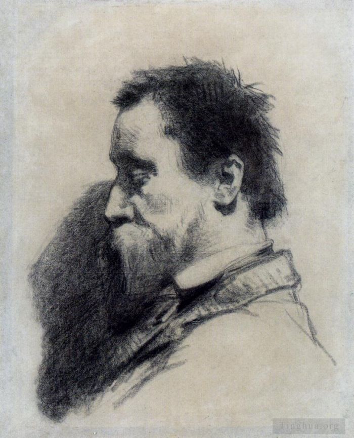 Jean-Francois Millet Andere Malerei - Porträt eines Mannes, der angeblich Leopold Desbrosses sei