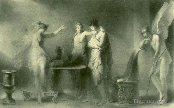 Jean-Honore Fragonard Ölgemälde - Psyche und ihre beiden Schwestern