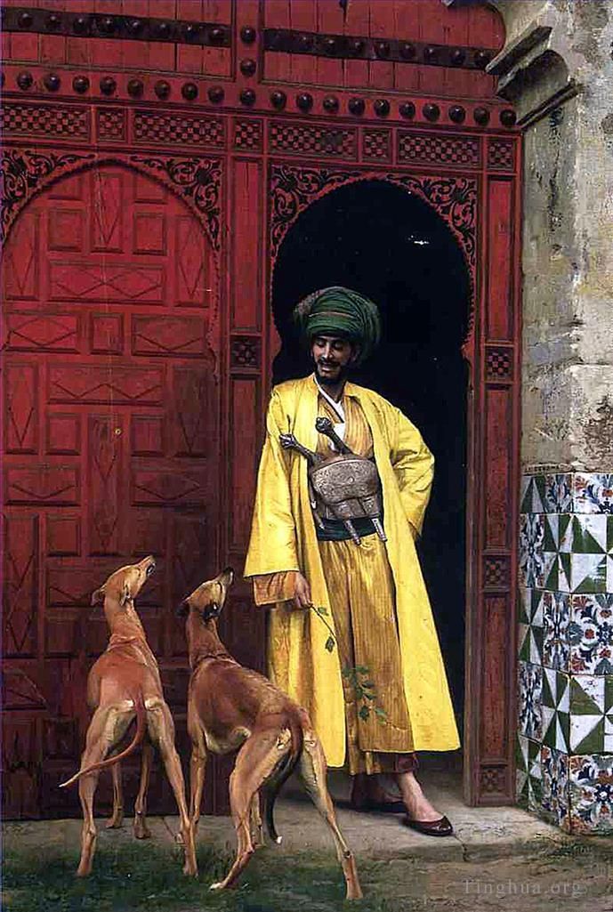 Jean-Leon Gerome Ölgemälde - Ein Araber und sein Hund