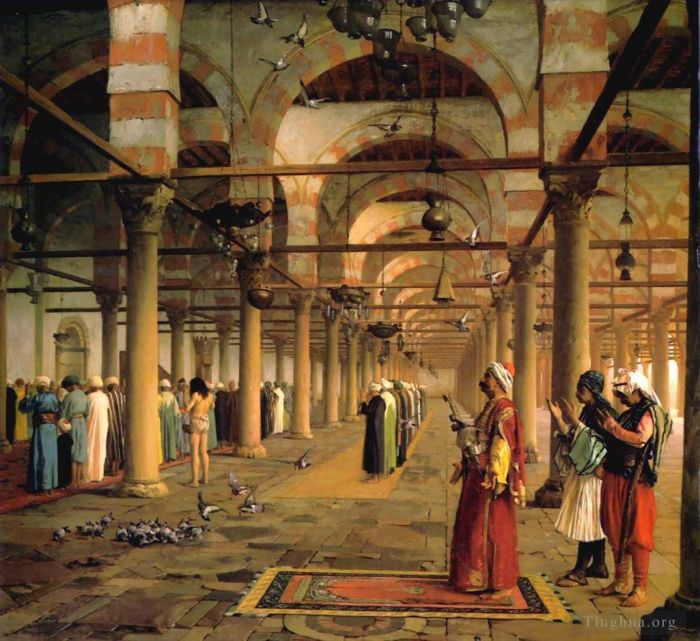 Jean-Leon Gerome Ölgemälde - Öffentliches Gebet in der Amr-Moschee in Kairo