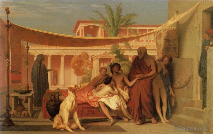 Jean-Leon Gerome Ölgemälde - Sokrates sucht Alkibiades im Haus des griechisch-arabischen Aspasia
