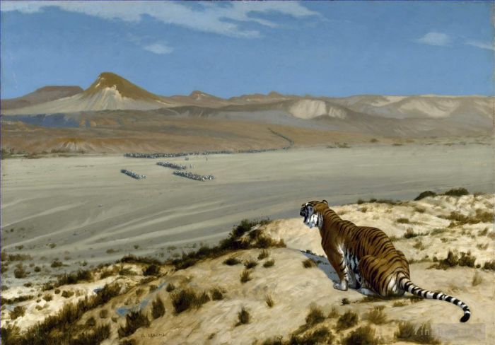Jean-Leon Gerome Ölgemälde - Tiger auf der Wache 3_2