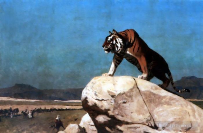 Jean-Leon Gerome Ölgemälde - Tiger auf der Hut