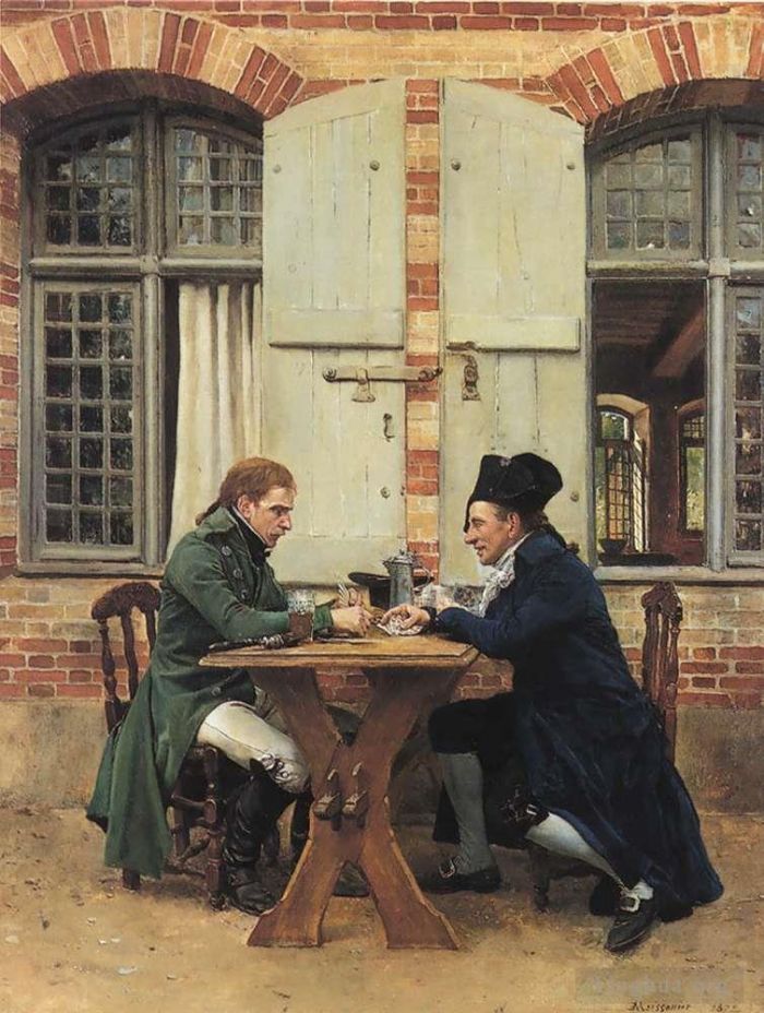 Jean-Louis Ernest Meissonier Ölgemälde - Die Kartenspieler 1872