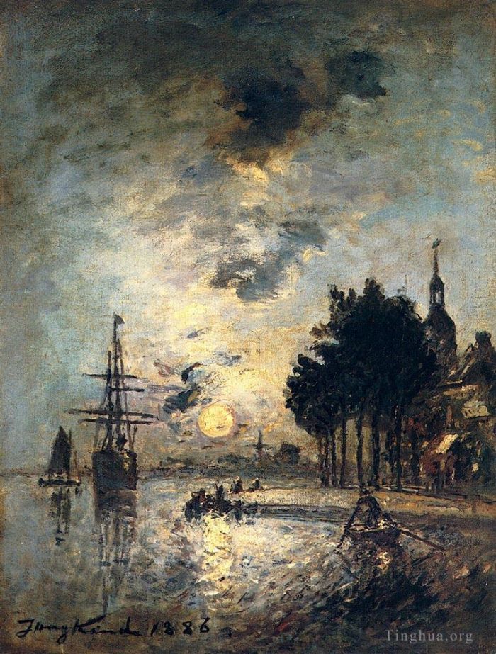Johan Barthold Jongkind Ölgemälde - Clair De Lune