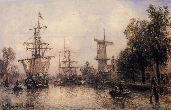 Johan Barthold Jongkind Ölgemälde - Der Hafen von Rotterdam2